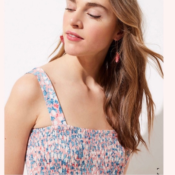 NEW LOFT Wildflower Smocked Strappy Dress - Picture 3 of 3